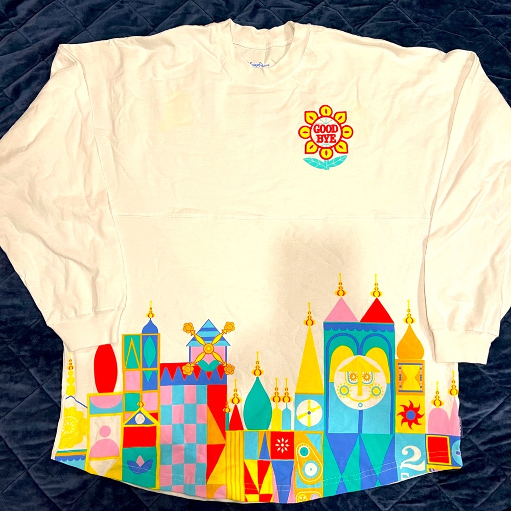 NWT Disney Parks Disneyland Spirit Jersey, Small World theme, Size XL